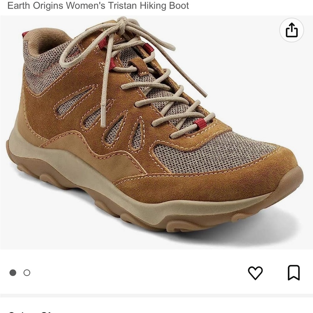 Earth Origins Women's Trail Tristan Hiking Boot Shoes size 6.5 tan magenta pink